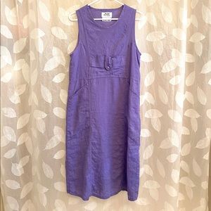 Flax purple sleeveless linen dress.